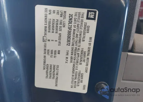 2006 Chevrolet Equinox Lt z USA, uszkodzony, nr VIN 2CNDL73F366063672